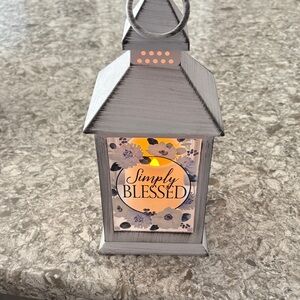 White Lantern with LED Candle